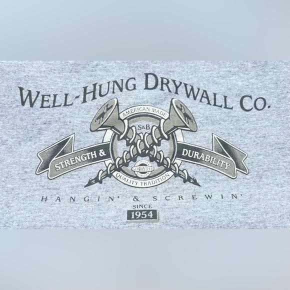 Steve & Barry’s Well Hung Drywall Co. T-Shirt Size Lg EUC - Picture 1 of 3